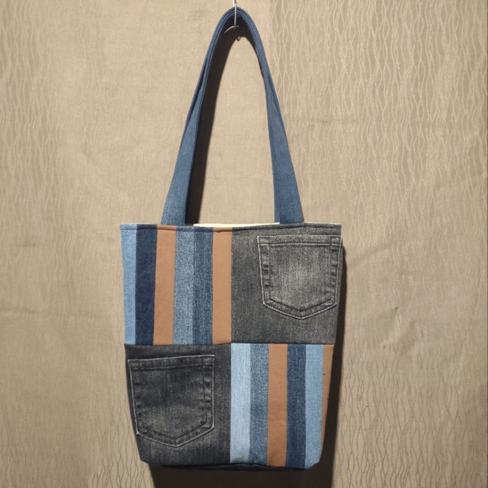 Handmade Upcycled Denim Tote Bag 5